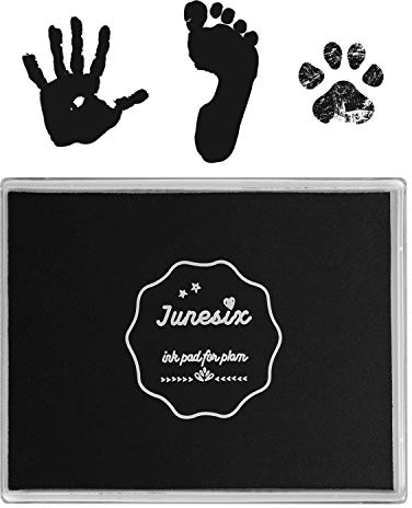 Stempelkissen Mit Baby-Fußabdruck, 12,7 x 10,2 cm Waschbar Ungiftig, Schwarz