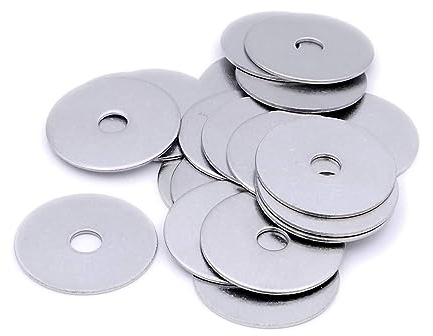 10 arandelas M6, arandelas planas de metal M6 x 40 mm de grosor de 2 mm - Arandelas de acero inoxidable 304, arandelas de metal anchas grandes OD lisas, arandela de reparación espaciadora plana
