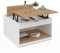 IDMarket - Couchtisch, aufklappbar, quadratisch, Elea, mit Truhe, Holz, Weiß und Buchenoptik