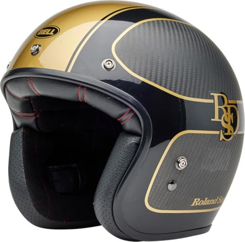 BELL HELMET CUSTOM500 CARBON ROLAND SANDS THE PLAYER MATTE/GLOSS BLACK/GOLD S ECE6