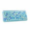 FCPLU x UBOTIE Wireless Bluetooth 2.4GHz USB Keyboard with 84 Retro Round Keycaps, Typewriter-Style, for PC/Mac/Tablets(Blue-Colorful)