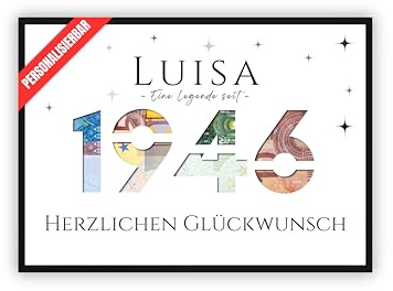 dockyardos® Geldgeschenk zum 80. Geburtstag | Mit Jahreszahl personalisierbar | Geschenkidee für Mädchen & Jungen sowie Männer & Frauen | Originell und kreativ Geld verschenken