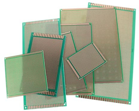 BESPORTBLE 8pcs Green Fiberglass Single Sided Pcb Breadboard Set 6x8cm to 15x25cm for Soldering Practice, Electronics Project Board Kit with Universal Circuit Module for DIY Assembly