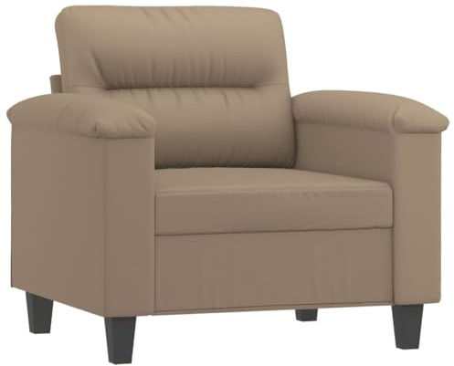 XHNIFBN Kunstleder-Sessel Cappuccino-Braun 90 x 77 x 80 cm Modernes Mini-Sofa mit Metallgestell & Schaumstoff-Polster Bequeme kleine Couch für Wohnzimmer Jugendzimmer Büro und Küche