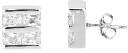 Sterling 925er Silber Ohrstecker - TRIPLE 10mm