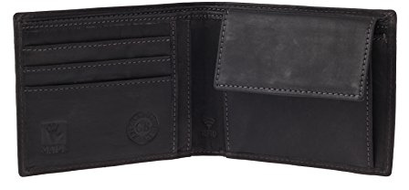 Greenburry Geldbörse RFID Schutz Geldbeutel Leder Portmeonnaie Portmonee schwarz