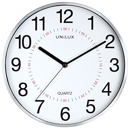 Unilux Orologio da parete moderno ARIA Grigio Metallizzato diametro 28,5 cm
