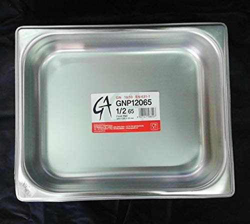 Pentole Agnelli COIXGNP12065 Bacinella Gastronorm 1/2, Acciaio Inossidabile, Argento, 26.5 x 32.5 x 6.5 cm