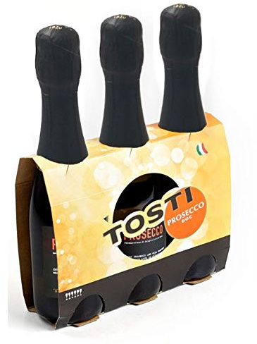 Tosti 1820 Prosecco DOC Extra Dry 24 Bottiglie da 20cl - Formato Mignon in tris - Spumante Italiano per Brindisi e Aperitivi