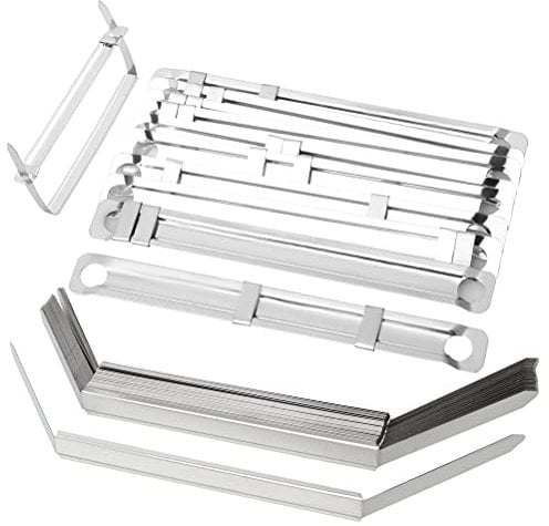 50 Packs File Strip Fasteners, 80mm Acco Paper Fastener Stainless Steel Office Filing Clip
