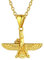 U7 Männer Halskette Gold Kette mit Faravahar Anhänger Edelstahl Herren Halskette Farohar Forouhar Anhänger vergoldet Zoroastrismus Kette Damen Iranische Persische Amulett Modeschmuck für Weihnachten