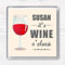 Personalised Wine O'Clock Gift Drinks Coaster. Red Or White Wine