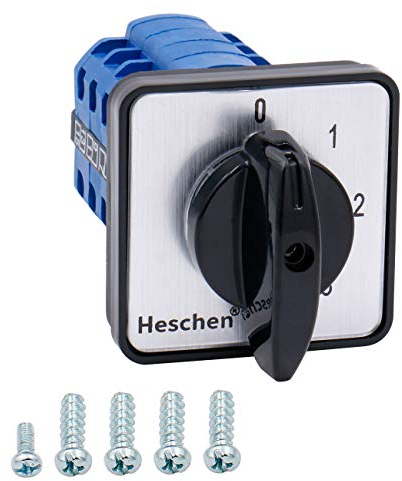 Heschen Interruptor universal de cambio de selector de leva giratorio SZW26-20/0-4.4 660V 20A 5 Posiciones 4 Fase 16 Terminales CE