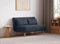 Banquette Convertible 2 Places en Velours Gris Tonka