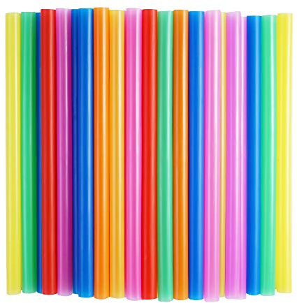 100 Pcs Jumbo Smoothie Straws,Colorful Disposable Wide-mouthed Large Straw.