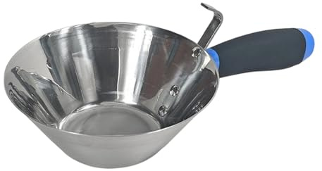 Professional Mortar Paint Container Stainless Steel Mixing Bowl with Comfortable Handle for Construction Plastering Work Large Capacity Mortar Paint Container