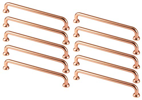 Gedotec Schrankgriff Küche Bogengriff Vintage 160 mm Möbelgriff Antik für Möbel & Kommoden - Megan | Schubladengriff Kupfer im Landhausstil | 10 Stück - Küchengriff verkupfert poliert mit Schrauben
