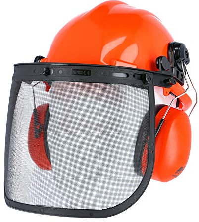 eXtreme Forstschutz Helmkombination Waldarbeiter Helm Netzvisier Gehörschutz Gesichtsschutz SNR-22dB