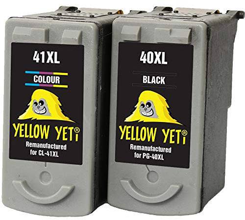 YELLOW YETI Ersatz für Canon PG-40 CL-41 Druckerpatronen Schwarz/Farbe kompatibel für Canon Pixma iP2600 MP140 MP460 iP1800 iP1900 iP2500 MP190 MP210 MP220 MP170 MP180 MP160 MP450 MP470 MP150 MX300