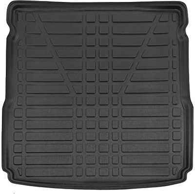 | Bandeja para Maletero Compatible con Passat B6/B7 Kombi 2005-2014, con Borde Alto, Estera Protectora para el Maletero, estriada, Enrollable, Negro