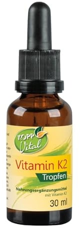 KOPP Vital® Vitamin K2 Tropfen - vegan - 30ml | Vitamin K2 ist in MCT-Öl gelöst | Sojafrei | all-trans-Gehalt von 99,5 Prozent | hohe Bioverfügbarkeit | Apothekenqualität