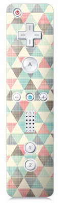 Skin kompatibel mit Nintendo Wii Controller Folie Sticker Dreiecke Vintage Muster