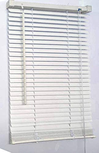 Funky Gadgets Grey Embossed Pattern PVC Window Venetian Blind Blinds Easy Fit Curtains Made to Measure Blinds Windows Treatment Shutters Twist Open Close(White Embossed Pattern, 45 x 150 cm)