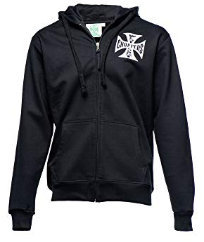 West Coast Choppers Men Zip Hoodie OG Classic, Color:Black, Size:L