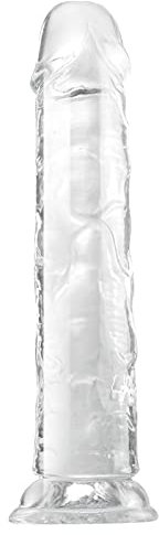 WANKU Gode Réaliste pour Femme avec Ventouse,17.5cm gode transparent,Réplique du Pénis, Godemiché Transparent Masturbation pour Femme et Anal