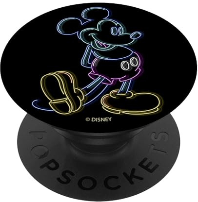 Disney Mickey Mouse Neon Sign Outline PopSockets mit austauschbarem PopGrip