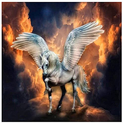 5D DIY Diamant Malerei Kits Pegasus Full Bohrer Crystal Strass Erwachsen Kreuzstich Stickerei Diamond Painting Mosaik Bilder Schlafzimmer Home Wall Dekoration Handwerk Square Drill 80x80cm E5181