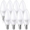 Plusluck E14 LED, E14 Led Warmweiss 3000K, LED E14 Kerzenlampen 6W 600Lumens, Ersetzt 60W Birne, C37 LED E14 Birne Kerze, 240° Leuchtmittel E14, Nicht Dimmbar, 8er Pack