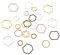 Craftdady 120 Stück Messing offene Lünette Charm Hexagon Link Ringe Verbinder 12 Stile Geometrische Rahmen Charms Ohrringe für Schmuck Findings