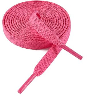 VSUDO Schnürsenkel Rosenrot 120 cm Flach – 8mm Breite Schnürsenkel für Sneaker, Sportschuhe, Kinderschuhe – Rose Red Shoelaces, Ersatz Schuhband für Damen & Herren (1 Paar-Rosenrot-120cm)
