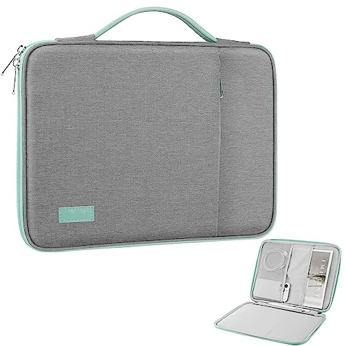 MoKo Tablet Tasche Kompatibel mit iPad Pro 11 M2 2022-2018, iPad 10. 10,9 2022, iPad Air 5/4 2022, Galaxy Tab A8 10,5/Tab S8 11 2022, Polyester Sleeve Case für 9-11 Tablet, Grau+Minzgrün