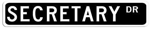 Straßenschild aus Blech mit Aufschrift Secretary Career, Aluminium, Metall, Sekretärin, Büro, Dekoration, Innen- und Außenbereich, Sekretärin, Geschenk, 7,6 x 45,7 cm