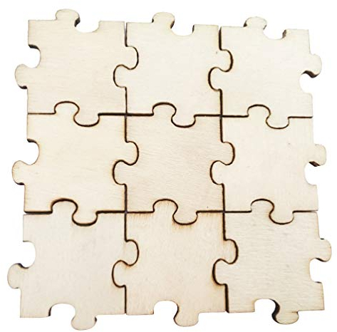 Beavorty Puzzle zum Selber Gestalten Holz 100 Teile Etwa 30mm Holzscheiben Puzzleteile DIY Basteln Bemalen Kinder Pädagogisches Spielzeug