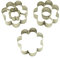 BekkiB 3er-Set Ausstechformen Blume - Blumen-Ausstecher und 2 Linzer Ausstecher mit Blume & Kreis - für Spitzbuben, Hildabrötchen & Plätzchen - Edelstahl - 7795