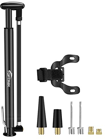 toptrek Fahrradpumpe, Fahrrad Pumpe Klein für Alle Ventile Presta/Schrader/Dunlop, 210 PSI Mini Standpump Tragbare Luftpumpe Fahrrad für MTB, Rennrad, BMX