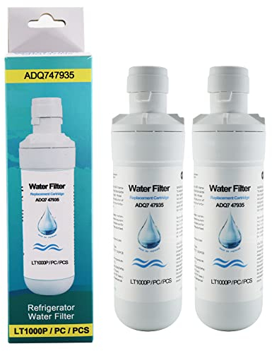 2PCS Refrigerator Water Filter for LT1000Pc ADQ747935, NSF Certified, Replacement Fridge Water Filter Compatible with Lfxs26596s, Lfxs28596s, Lfxc22526s, Adq74793501, Adq74793502, Kenmore 46-9980