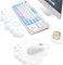 Cloud Ergonomique Clavier Repose-Poignet,Tapis de Souris et Dessous de Verre,Base en Caoutchouc Antidérapant et Mousse à Mémoire,Saisie Facile et Soulagement de la Douleur,pour Les Jeux,Bureau-Blanc