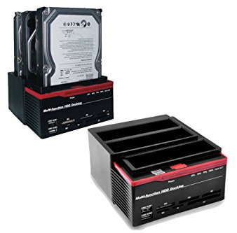 CLICLED Docking station triplo 3 hard disk hdd usb 2.0 multifunzione card sata ide sata Nero Metallo