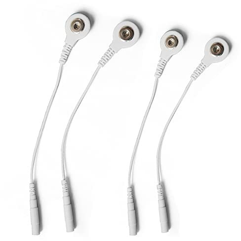 4 Pcs Electrode Lead Wire Adapters, Convert 2mm Pin to 3.5mm Snap - Compatible with TENS EMS Units