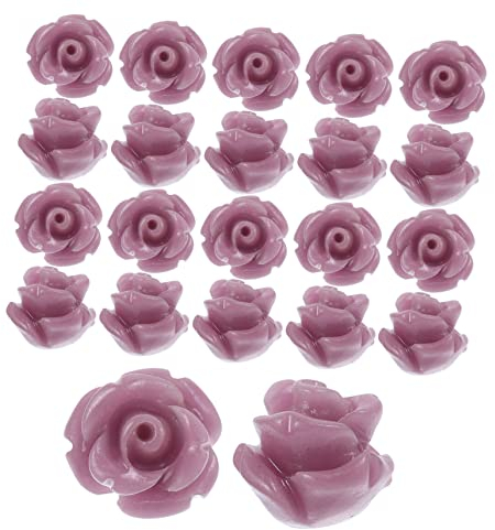EXCEART 30st Blumenperlen Halskette Perlen Armbänder Perlen Blumenanhänger Perlen Schmuckperlen Basteln Armbandperlen Blumenkette Perle in Blütenform Violett Charme Harz Die Blumen