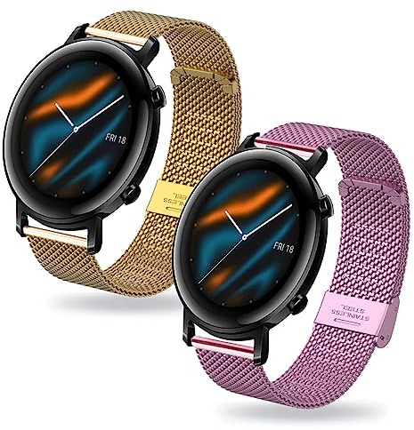 2-PCS Metall Armband Kompatibel mit smartwatch AGPTEK LW11 Armband Mesh Edelstahl Schnalle für Damen/Herren für smartwatch AGPTEK LW11 Band Ersatzarmband für smartwatch AGPTEK LW11 (7)