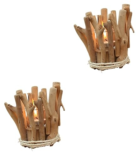 Warmhm 2st Party-kerzenhalter Kerzenhalter Geschenk Kerzenleuchter Kerzenständer Aus Holz Kerzenhalter Aus Holz Kerzenkasten Kandelaber Hölzern Protokoll Stock