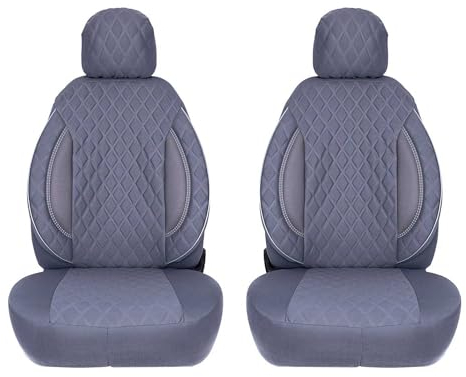 OMAC Schonbezüge Sitzbezüge für Citroen Berlingo 2008-2025 Grau 2 Sitz Vorne Satz
