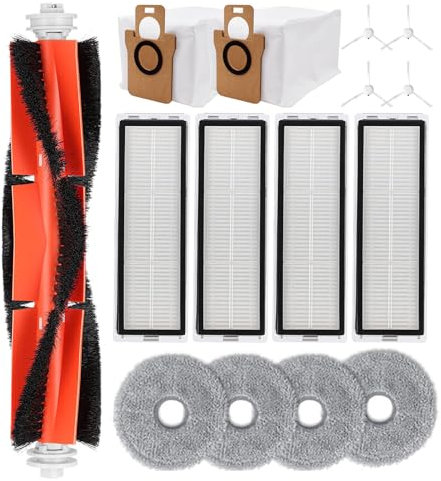 Odashen Zubehör Set Ersatz für Dreame L10s Ultra/L10 Ultra/X10+/X10 Plus Ersatzteile, Hauptbürste, Wischtücher, Staubbeutel, Hepa-Filter, Seitenbürsten
