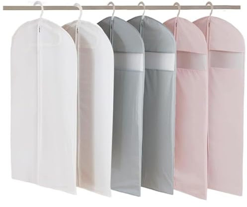 6 PCS Kleidersack Select Zone 60x130cm Wasserdichte Mottensichere Kleiderhülle mit Reißverschluss für Anzug und Kleid (60x130cm)