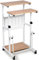 GIANTEX Sitz-Steh 2-in-1 Schreibtisch höhenverstellbar, Computertisch Zeichentisch mit Rollen, Stehschreibtisch 2 separaten Arbeitsstation, PC Tisch Arbeitstisch mit Fußstütze, Neigbarer Laptoptisch